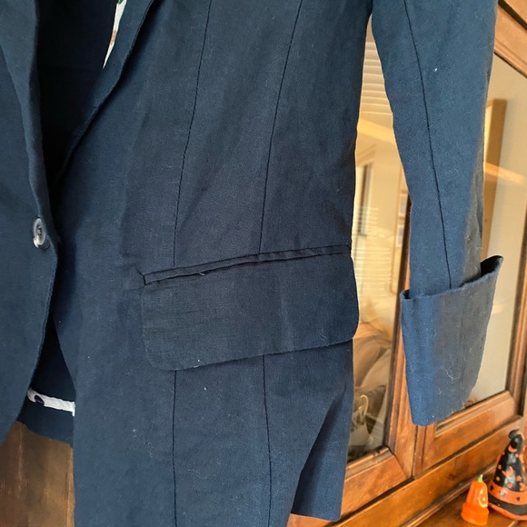 Love Tree Navy Blue Linen Blazer - Picture 4 of 6